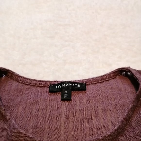 Dynamite semi-sheer plum colour top, size M - Picture 2 of 10